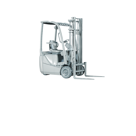 A graphic image of an electric forklift.