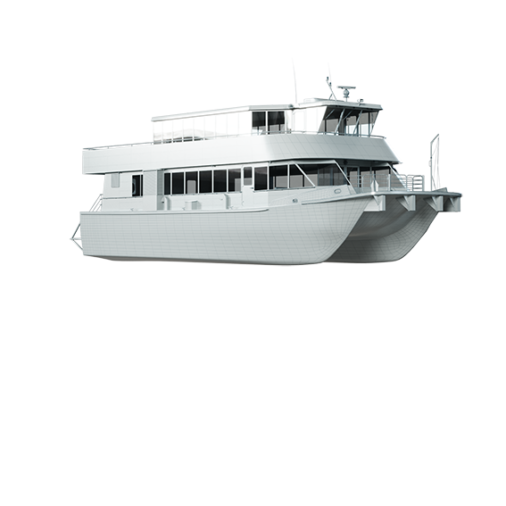 A graphic image of an electric ferry.