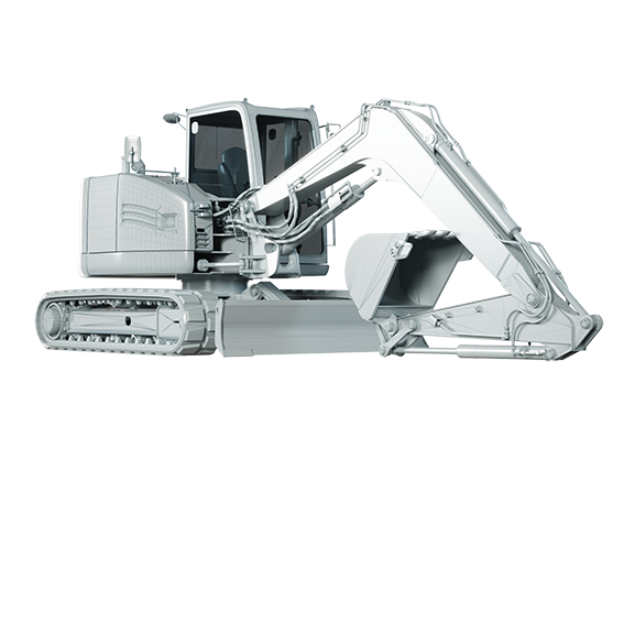 A graphic image of an electric excavator.